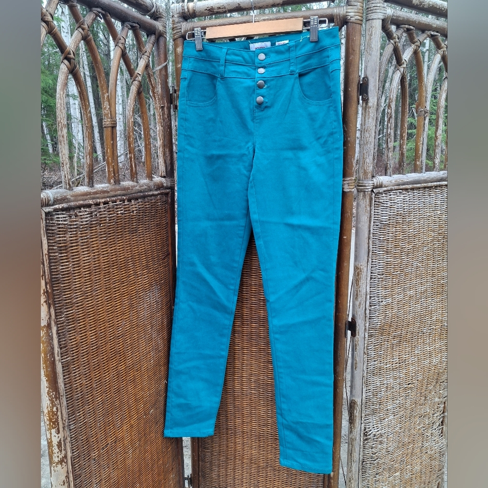 Teal High-Waisted Women's Jeans